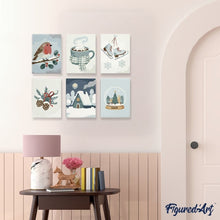 Cargar imagen en el visor de la galería, Mini Pintar por números 15x20cm (6 piezas) - Hygge de Invierno