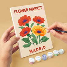 Cargar imagen en el visor de la galería, Mini Pintar por números 15x20cm (6 piezas) - Mercado de Flores 3