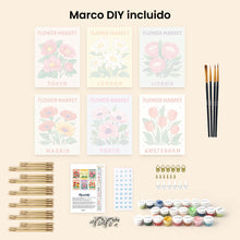 Cargar imagen en el visor de la galería, Mini Pintar por números 15x20cm (6 piezas) - Mercado de Flores 3