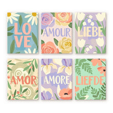 Cargar imagen en el visor de la galería, Mini Pintar por números 15x20cm (6 piezas) - Amor Floral 1 Figured'Art
