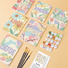 Cargar imagen en el visor de la galería, Mini Pintar por números 15x20cm (6 piezas) - Amor Floral 2