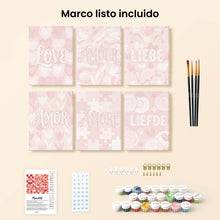 Cargar imagen en el visor de la galería, Mini Pintar por números 15x20cm (6 piezas) - Corazones Dulces