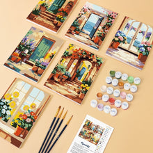 Cargar imagen en el visor de la galería, Mini Pintar por números 15x20cm (6 piezas) - Puertas Florecidas