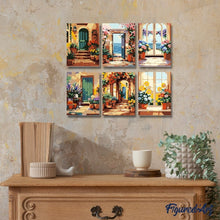 Cargar imagen en el visor de la galería, Mini Pintar por números 15x20cm (6 piezas) - Puertas Florecidas