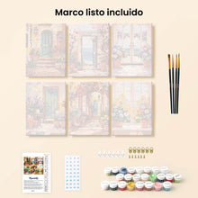 Cargar imagen en el visor de la galería, Mini Pintar por números 15x20cm (6 piezas) - Puertas Florecidas