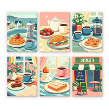 Cargar imagen en el visor de la galería, Mini Pintar por números 15x20cm (6 piezas) - Delicias de Café Figured'Art