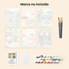 Cargar imagen en el visor de la galería, Mini Pintar por números 15x20cm (6 piezas) - Delicias de Café