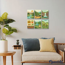 Cargar imagen en el visor de la galería, Mini Pintar por números 15x20cm (6 piezas) - Escape Natural
