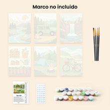Cargar imagen en el visor de la galería, Mini Pintar por números 15x20cm (6 piezas) - Escape Natural