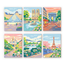 Cargar imagen en el visor de la galería, Mini Pintar por números 15x20cm (6 piezas) - Sueños Parisinos Figured'Art