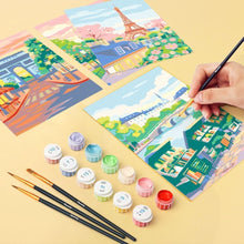 Cargar imagen en el visor de la galería, Mini Pintar por números 15x20cm (6 piezas) - Sueños Parisinos