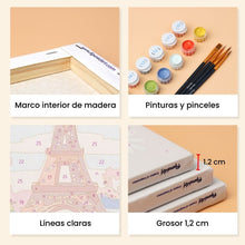 Cargar imagen en el visor de la galería, Mini Pintar por números 15x20cm (6 piezas) - Sueños Parisinos
