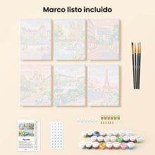 Cargar imagen en el visor de la galería, Mini Pintar por números 15x20cm (6 piezas) - Sueños Parisinos