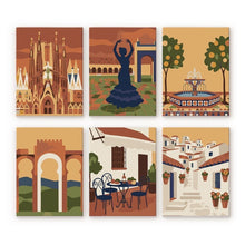 Cargar imagen en el visor de la galería, Mini Pintar por números 15x20cm (6 piezas) - Sueños Andaluces Figured'Art
