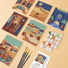 Cargar imagen en el visor de la galería, Mini Pintar por números 15x20cm (6 piezas) - Escenas de Las Mil y Una Noches