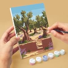 Cargar imagen en el visor de la galería, Mini Pintar por números 15x20cm (6 piezas) - Sueños de Santorini