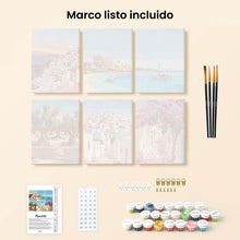 Cargar imagen en el visor de la galería, Mini Pintar por números 15x20cm (6 piezas) - Sueños de Santorini