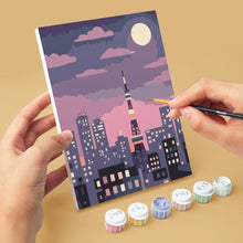 Cargar imagen en el visor de la galería, Mini Pintar por números 15x20cm (6 piezas) - Tokio en Flor