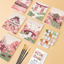 Cargar imagen en el visor de la galería, Mini Pintar por números 15x20cm (6 piezas) - Espíritu de Japón