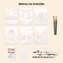 Cargar imagen en el visor de la galería, Mini Pintar por números 15x20cm (6 piezas) - Espíritu de Japón