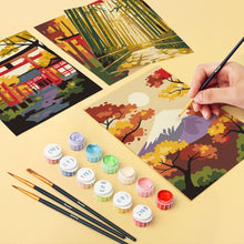 Cargar imagen en el visor de la galería, Mini Pintar por números 15x20cm (6 piezas) - Japón Sereno