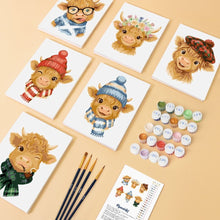 Cargar imagen en el visor de la galería, Mini Pintar por números 15x20cm (6 piezas) - Pequeños Amigos Muu