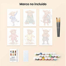 Cargar imagen en el visor de la galería, Mini Pintar por números 15x20cm (6 piezas) - Amigos de la Granja Escocesa