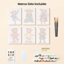 Cargar imagen en el visor de la galería, Mini Pintar por números 15x20cm (6 piezas) - Amigos de la Granja Escocesa