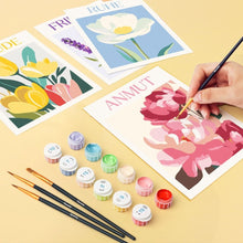 Cargar imagen en el visor de la galería, Mini Pintar por números 15x20cm (6 piezas) - Emociones en Flor 2