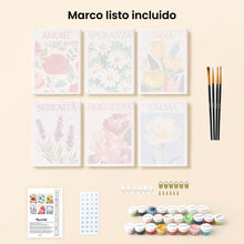 Cargar imagen en el visor de la galería, Mini Pintar por números 15x20cm (6 piezas) - Emociones en Flor 4
