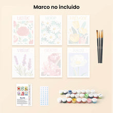 Cargar imagen en el visor de la galería, Mini Pintar por números 15x20cm (6 piezas) - Emociones en Flor 5