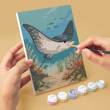 Cargar imagen en el visor de la galería, Mini Pintar por números 15x20cm (6 piezas) - Tesoros del Océano