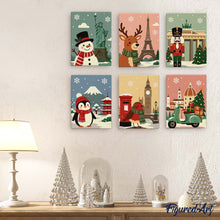 Cargar imagen en el visor de la galería, Mini Pintar por números 15x20cm (6 piezas) - Destinos de Vacaciones