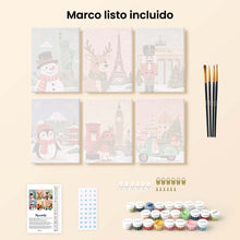 Cargar imagen en el visor de la galería, Mini Pintar por números 15x20cm (6 piezas) - Destinos de Vacaciones