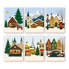 Cargar imagen en el visor de la galería, Mini Pintar por números 15x20cm (6 piezas) - Navidad en Europa Figured'Art