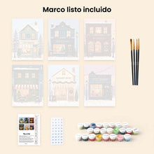 Cargar imagen en el visor de la galería, Mini Pintar por números 15x20cm (6 piezas) - Pueblo Festivo