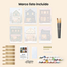 Cargar imagen en el visor de la galería, Mini Pintar por números 15x20cm (6 piezas) - Pueblo Festivo
