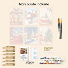 Cargar imagen en el visor de la galería, Mini Pintar por números 15x20cm (6 piezas) - Recuerdos de Navidad