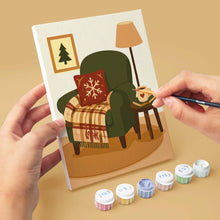 Cargar imagen en el visor de la galería, Mini Pintar por números 15x20cm (6 piezas) - Momentos Festivos de Invierno