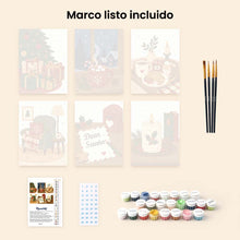 Cargar imagen en el visor de la galería, Mini Pintar por números 15x20cm (6 piezas) - Momentos Festivos de Invierno