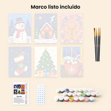 Cargar imagen en el visor de la galería, Mini Pintar por números 15x20cm (6 piezas) - Favoritos del Invierno Festivo