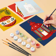 Cargar imagen en el visor de la galería, Mini Pintar por números 15x20cm (6 piezas) - Tradiciones Navideñas