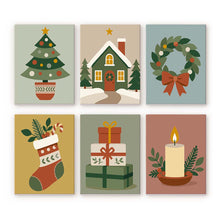 Cargar imagen en el visor de la galería, Mini Pintar por números 15x20cm (6 piezas) - Colección de Adornos Navideños Figured'Art
