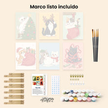 Cargar imagen en el visor de la galería, Mini Pintar por números 15x20cm (6 piezas) - Aventuras de los Gatitos de Vacaciones