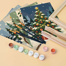 Cargar imagen en el visor de la galería, Mini Pintar por números 15x20cm (6 piezas) - Libro de historias navideñas