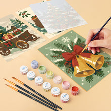 Cargar imagen en el visor de la galería, Mini Pintar por números 15x20cm (6 piezas) - Libro de historias navideñas