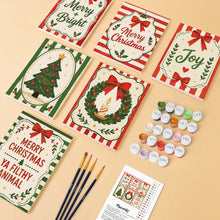 Cargar imagen en el visor de la galería, Mini Pintar por números 15x20cm (6 piezas) - Felices deseos de Navidad