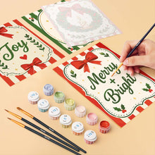 Cargar imagen en el visor de la galería, Mini Pintar por números 15x20cm (6 piezas) - Felices deseos de Navidad
