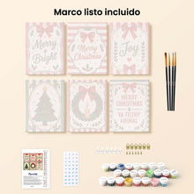 Cargar imagen en el visor de la galería, Mini Pintar por números 15x20cm (6 piezas) - Felices deseos de Navidad
