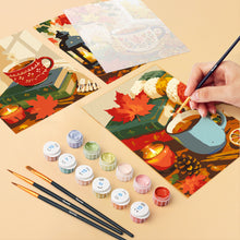 Cargar imagen en el visor de la galería, Mini Pintar por números 15x20cm (6 piezas) - Temporada de especias de calabaza
